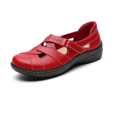 Mocassins ouvert en Cuir pour Femmes | Rouge