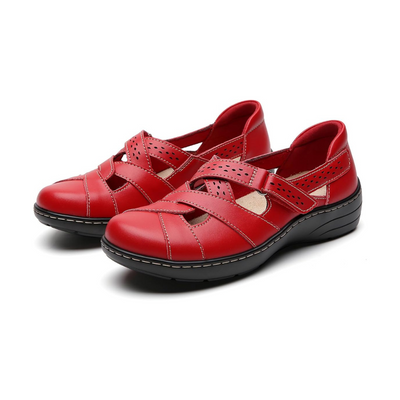 Mocassins ouvert en Cuir pour Femmes | Rouge