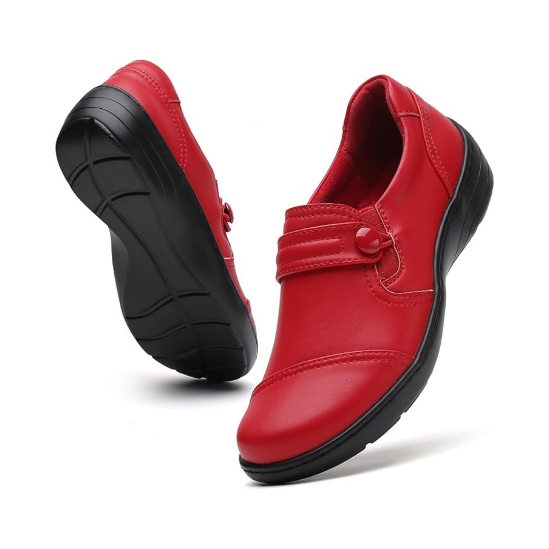 Mocassins pour Femme en Cuir Pleine Fleur | Rouge