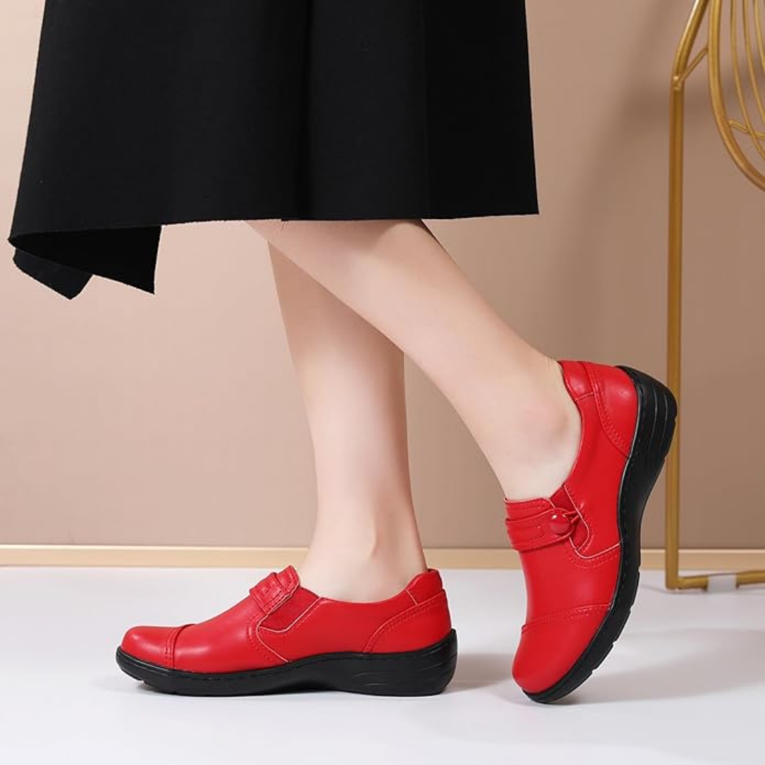 Mocassins pour Femme en Cuir Pleine Fleur | Rouge