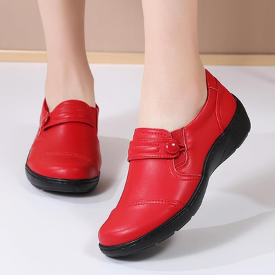 Mocassins pour Femme en Cuir Pleine Fleur | Rouge