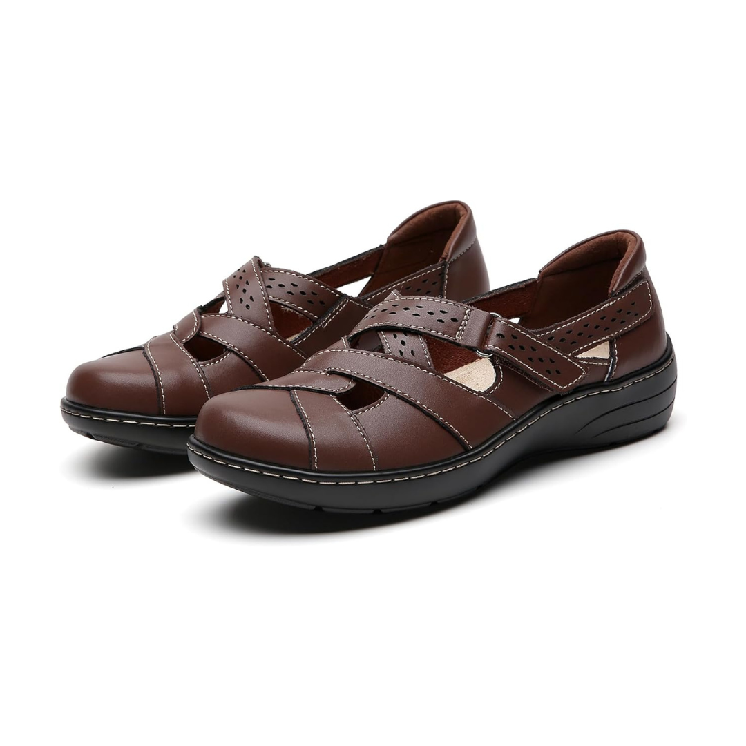 Mocassins ouvert en Cuir pour Femmes | Marron