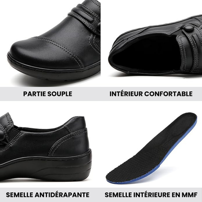 Mocassins pour Femme en Cuir Pleine Fleur | Noir