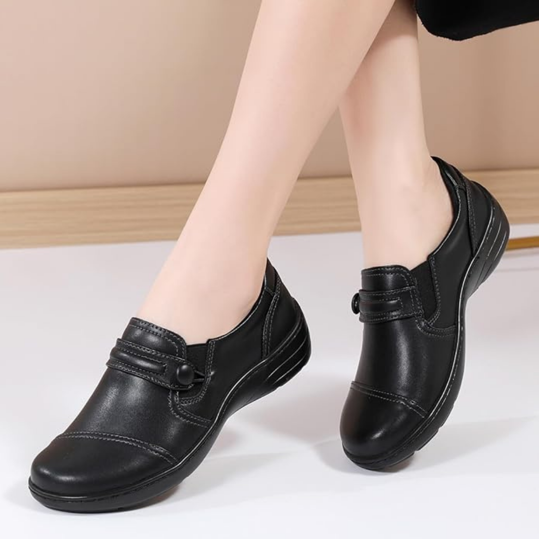 Mocassins pour Femme en Cuir Pleine Fleur | Noir