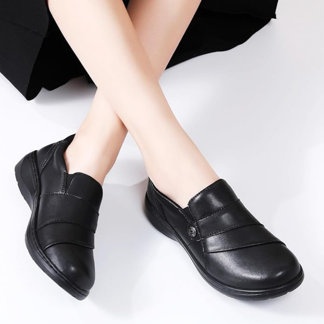 Mocassins de Travail pour Femmes en Cuir | Noir