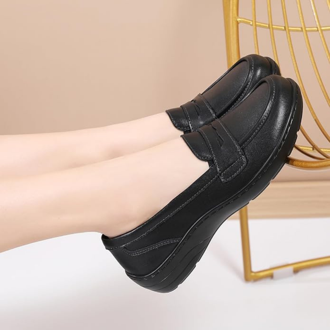 Mocassins Décontracté pour Femme en Cuir Synthétique | Noir