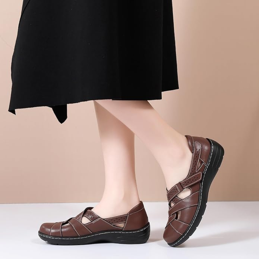 Mocassins ouvert en Cuir pour Femmes | Marron