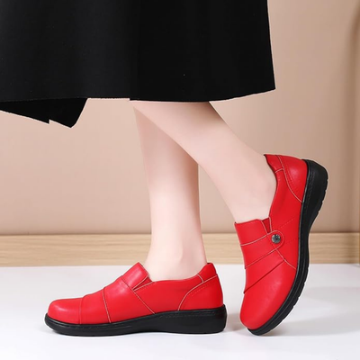 Mocassins de Travail pour Femmes en Cuir | Rouge