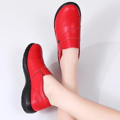 Mocassins de Travail pour Femmes en Cuir | Rouge