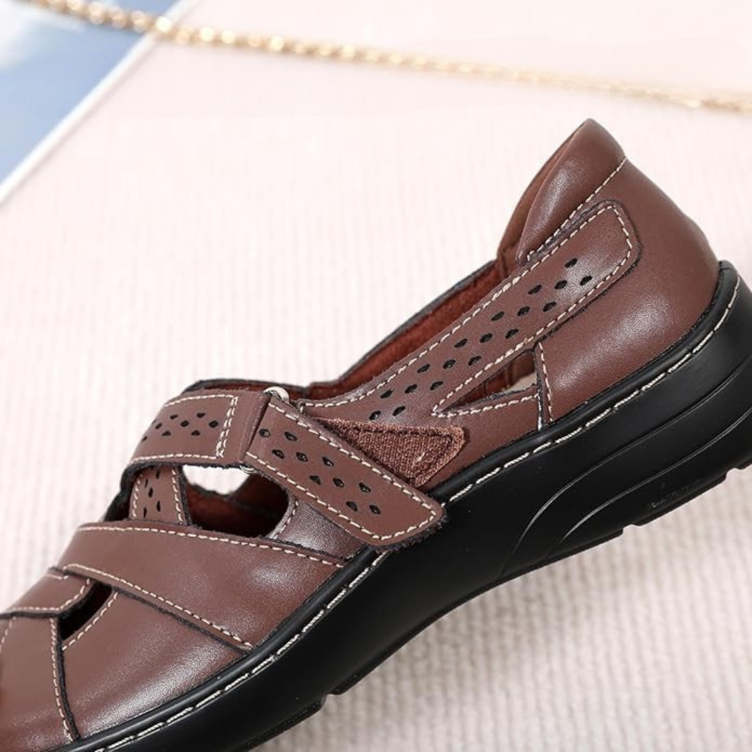 Mocassins ouvert en Cuir pour Femmes | Marron