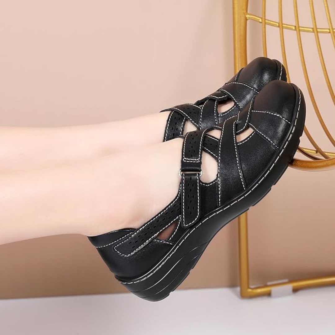 Mocassins ouvert en Cuir pour Femmes | Noir